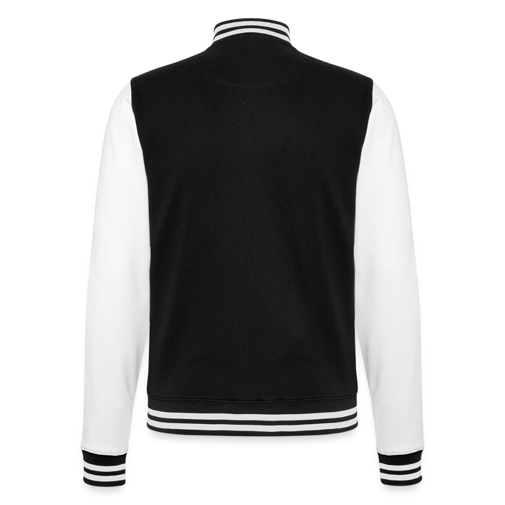 MIGHTY M simple College Sweatjacke - Schwarz/Weiß