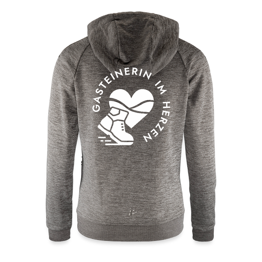 Gasteinerin im Herzen Damen Kapuzenjacke - Dunkelgrau meliert