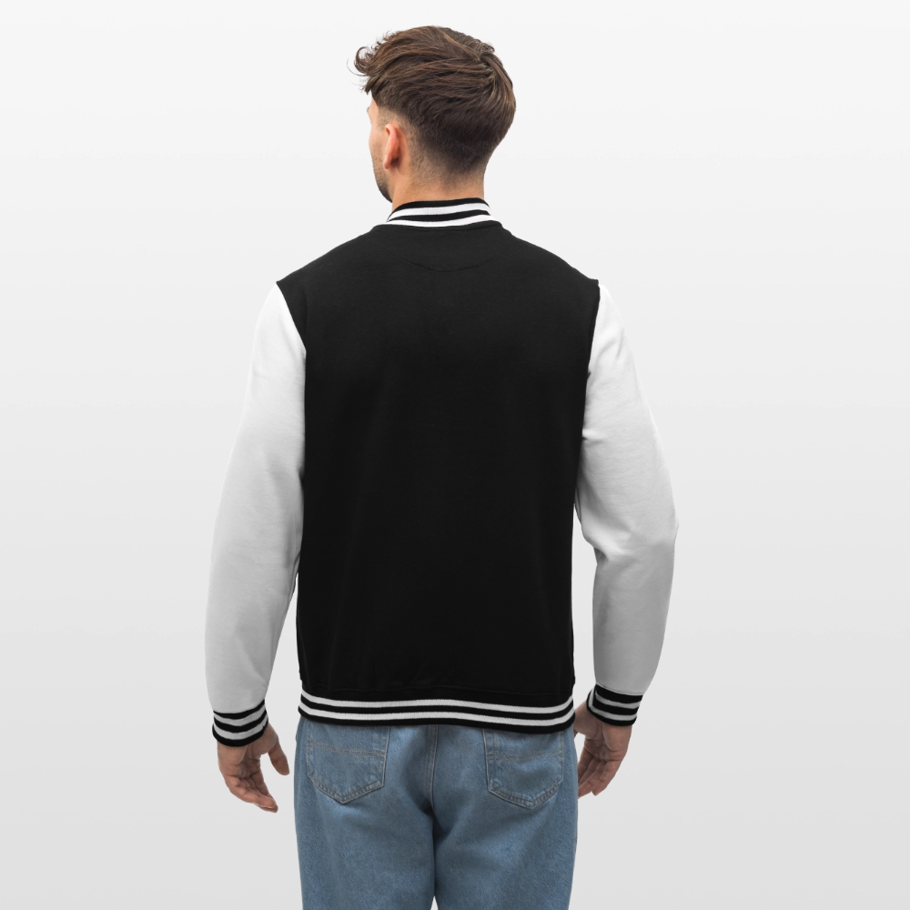 MIGHTY M simple College Sweatjacke - Schwarz/Weiß