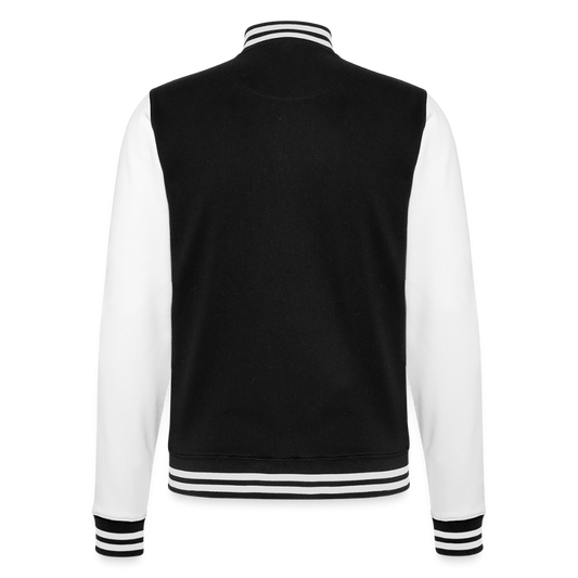 MIGHTY M simple College Sweatjacke - Schwarz/Weiß