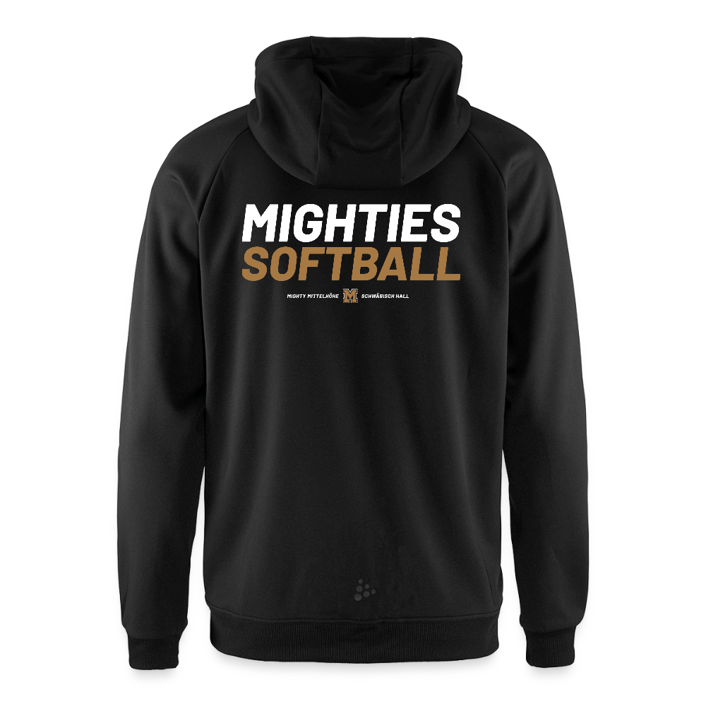 MIGHTY M Softball Varsity Edition Kapuzenjacke - Schwarz