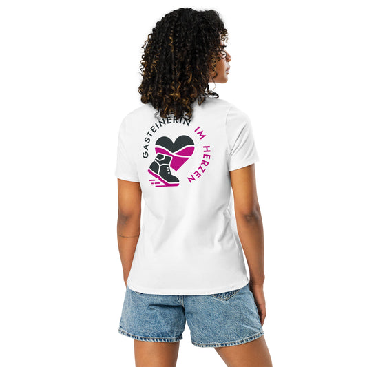 Gasteinerin im Herzen lockeres Basic Damen-T-Shirt