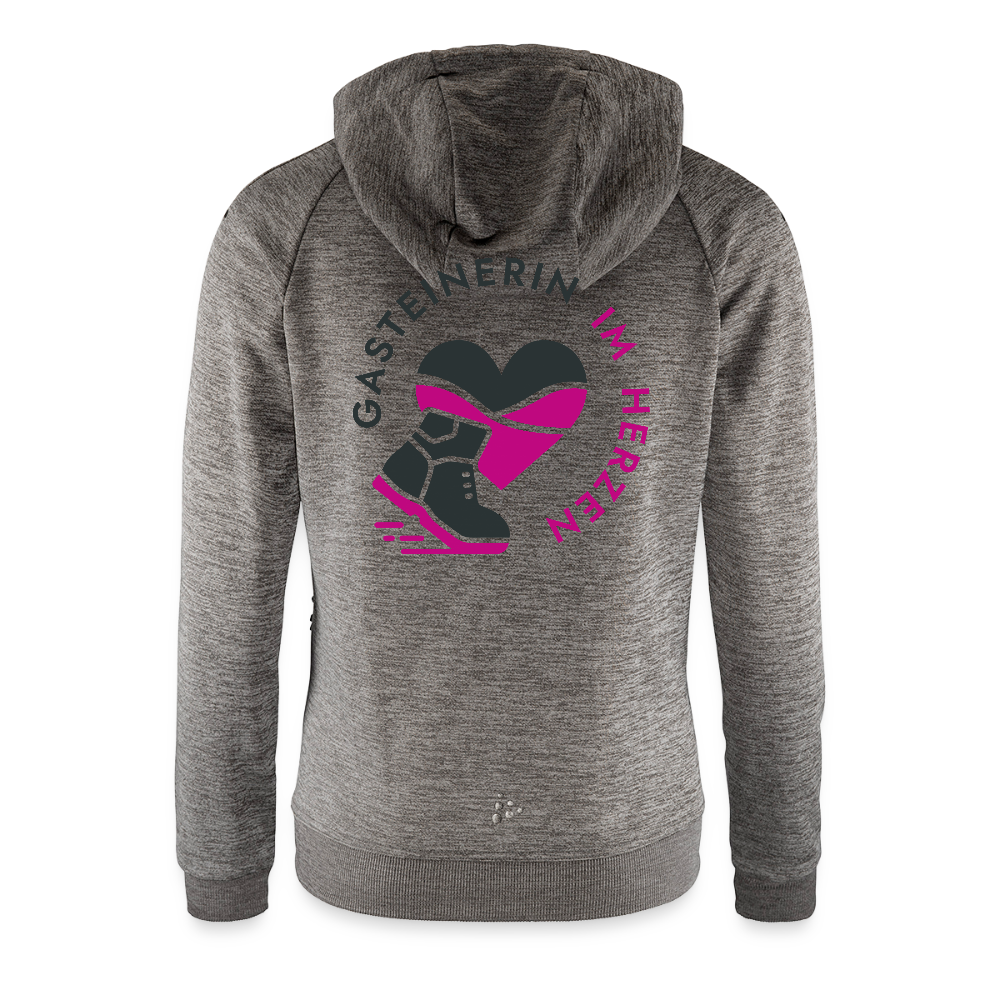 Gasteinerin im Herzen Damen Kapuzenjacke - Dunkelgrau meliert
