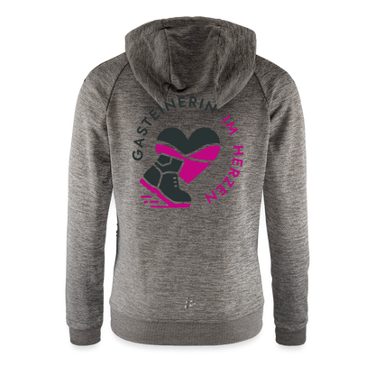 Gasteinerin im Herzen Damen Kapuzenjacke - Dunkelgrau meliert