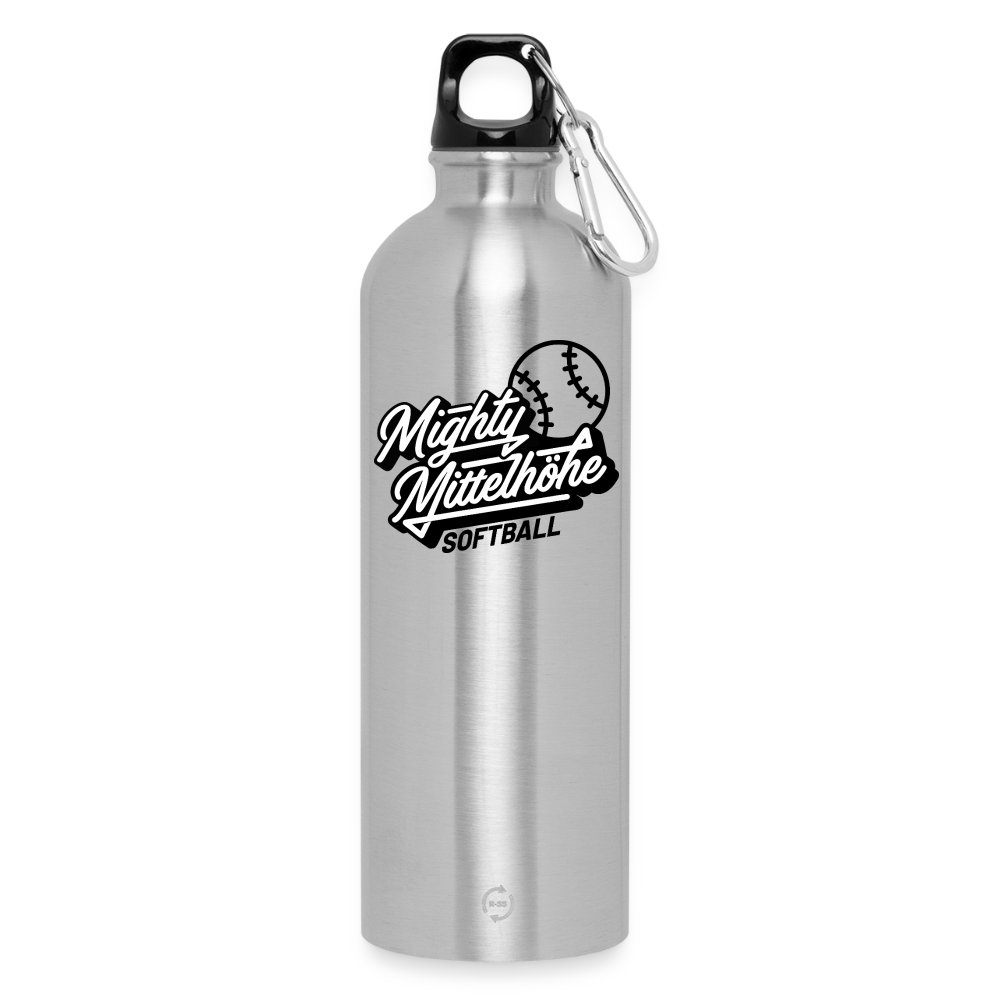 MIGHTY M Softball Trinkflasche mit Karabiner Team - Lightsilver