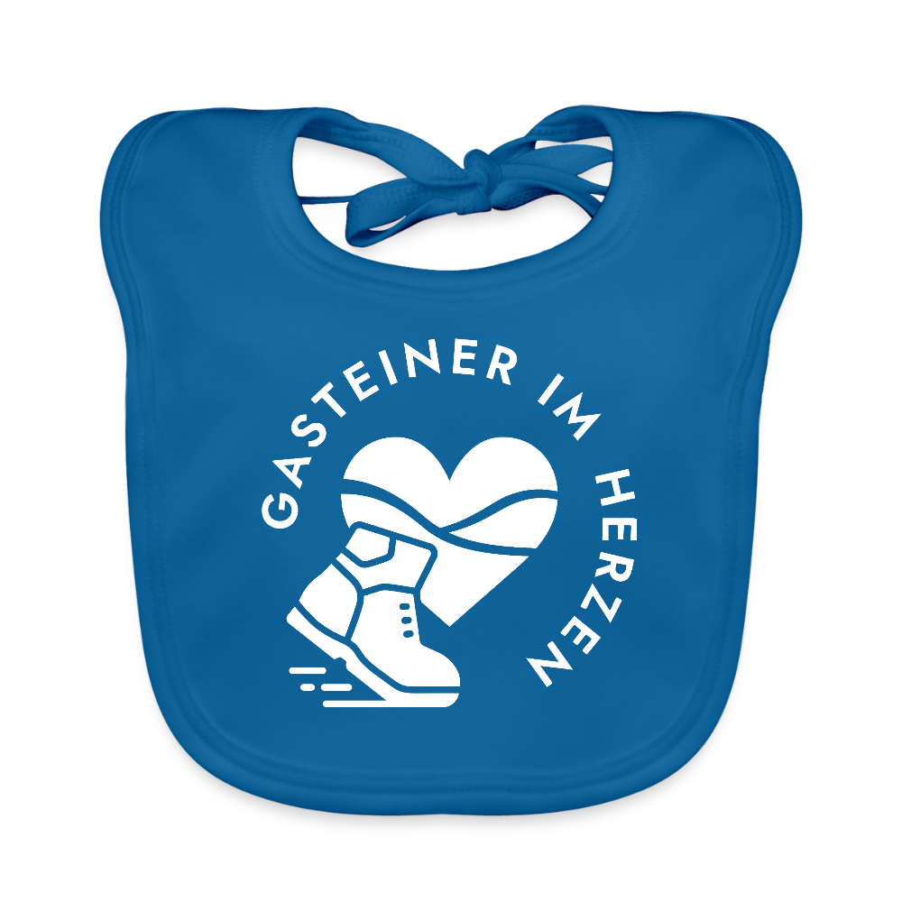 Gasteiner im Herzen Baby Bio-Lätzchen - Pfauenblau