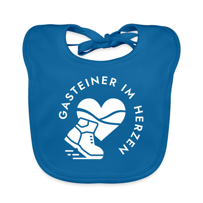 Gasteiner im Herzen Baby Bio-Lätzchen - Pfauenblau
