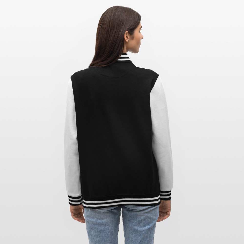 MIGHTY M simple College Sweatjacke - Schwarz/Weiß