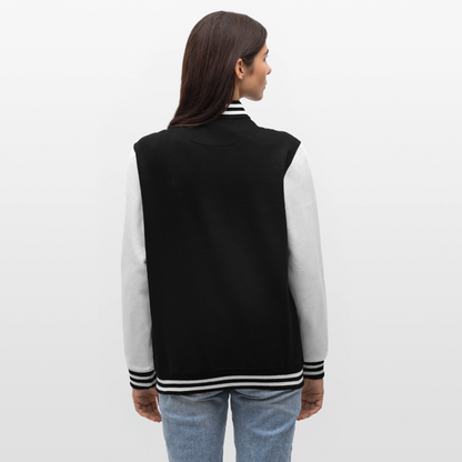 MIGHTY M simple College Sweatjacke - Schwarz/Weiß