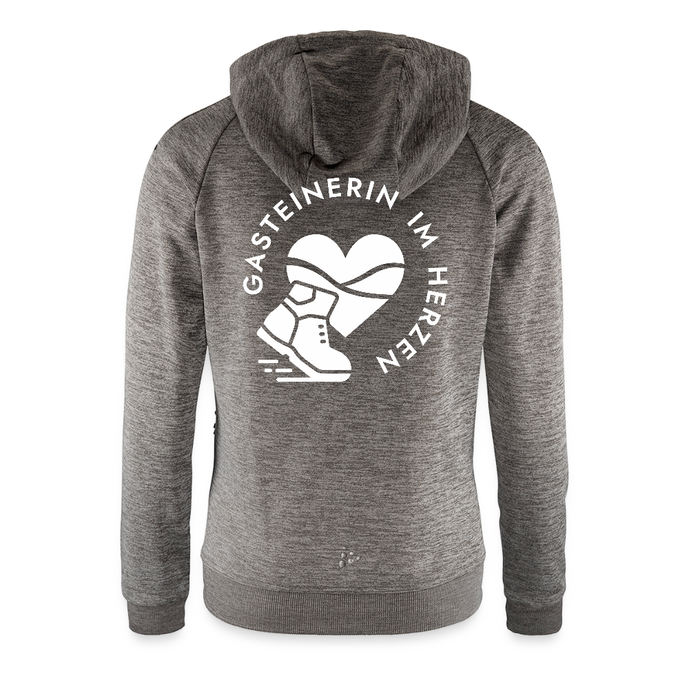 Gasteinerin im Herzen Damen Kapuzenjacke - Dunkelgrau meliert