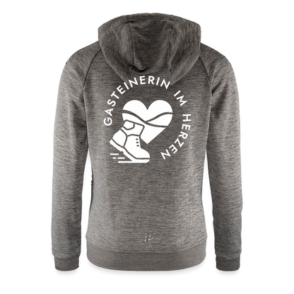 Gasteinerin im Herzen Damen Kapuzenjacke - Dunkelgrau meliert