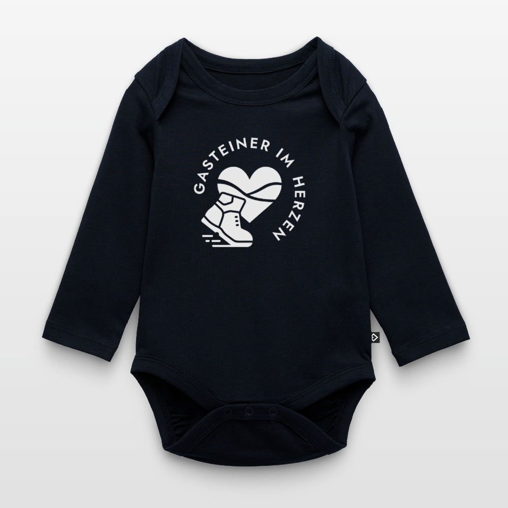 Gasteiner im Herzen Baby Bio-Langarm-Body - Navy
