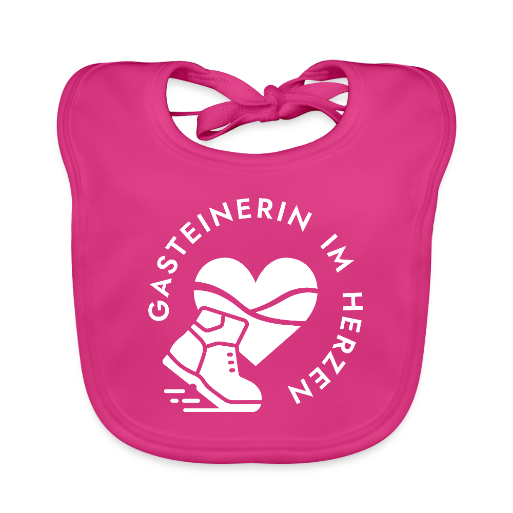 Gasteinerin im Herzen Baby Bio-Lätzchen - Fuchsia