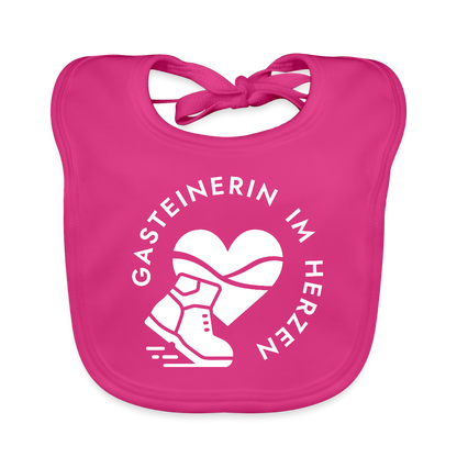 Gasteinerin im Herzen Baby Bio-Lätzchen - Fuchsia