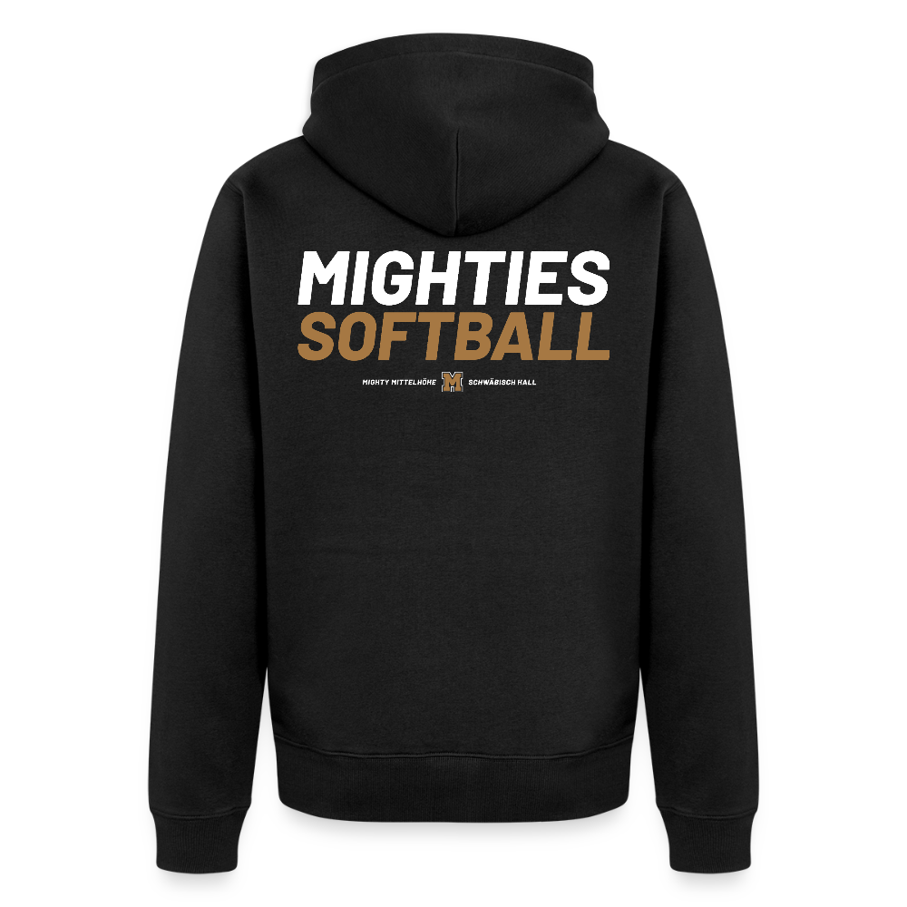 MIGHTY M Softball Varsity Edition Premium Kapuzenjacke - Schwarz