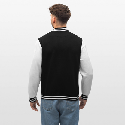 MIGHTY M simple College Sweatjacke - Schwarz/Weiß
