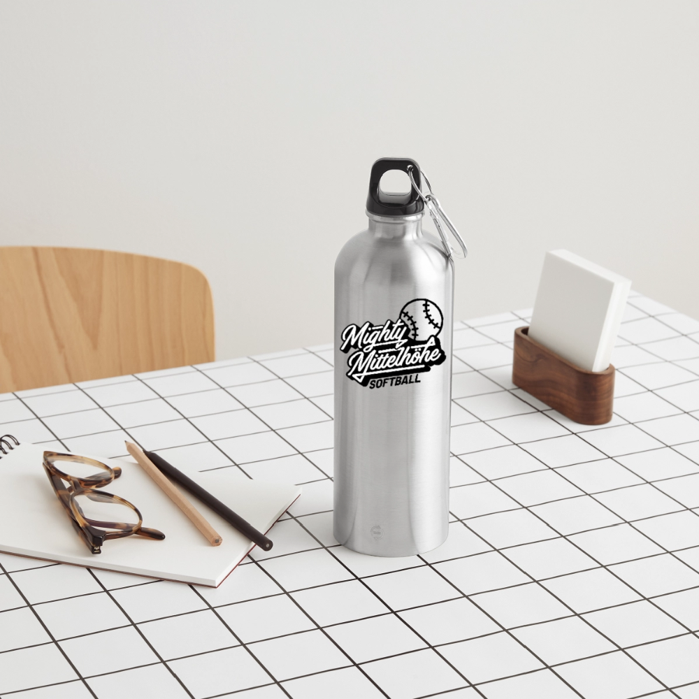 MIGHTY M Softball Trinkflasche mit Karabiner Team - Lightsilver
