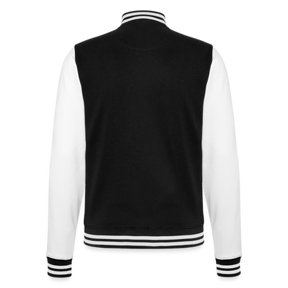 MIGHTY M simple College Sweatjacke - Schwarz/Weiß