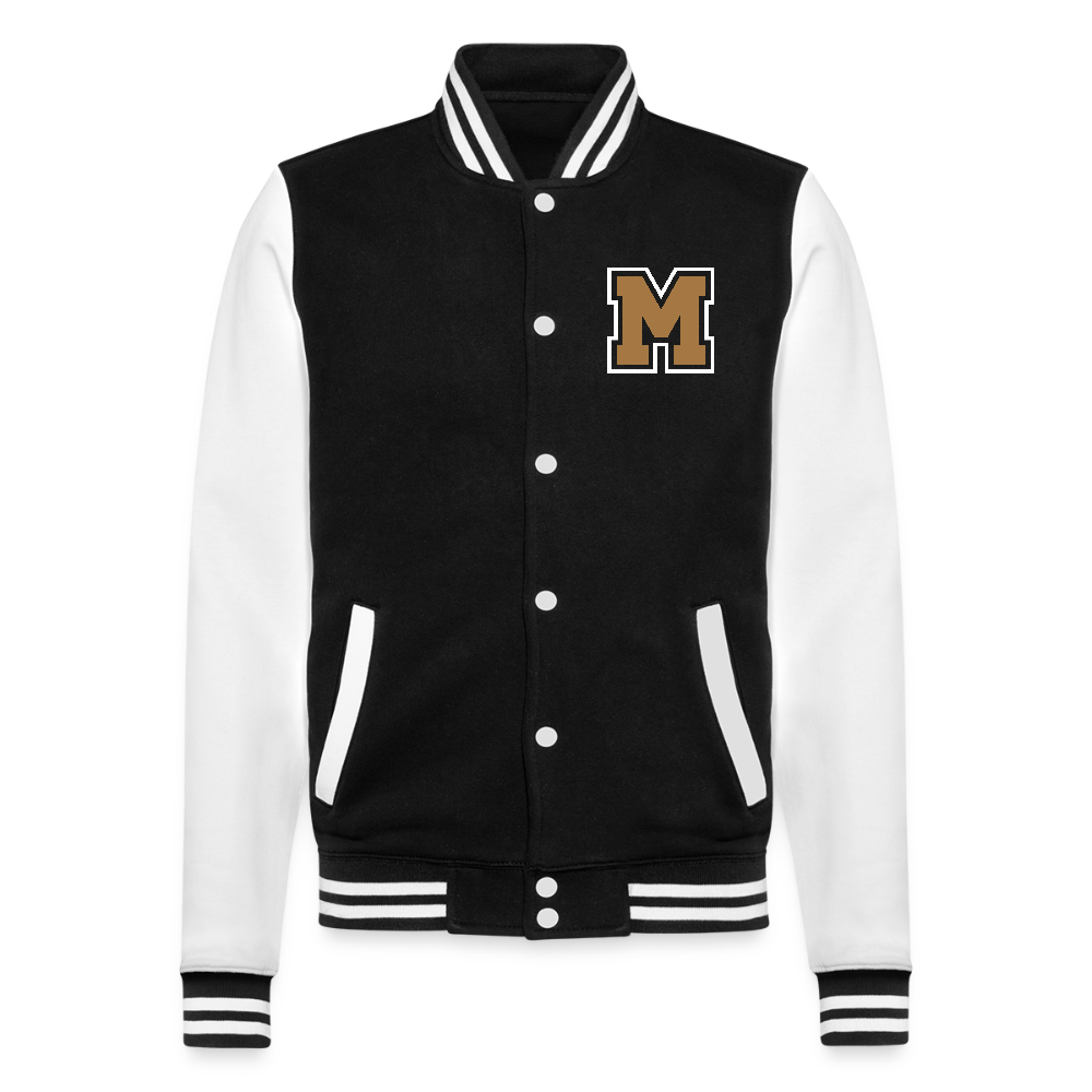 MIGHTY M simple College Sweatjacke - Schwarz/Weiß