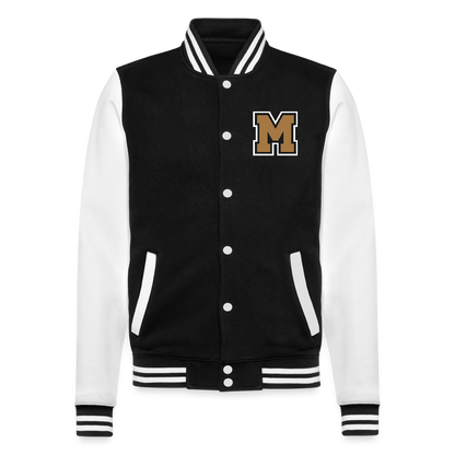 MIGHTY M simple College Sweatjacke - Schwarz/Weiß