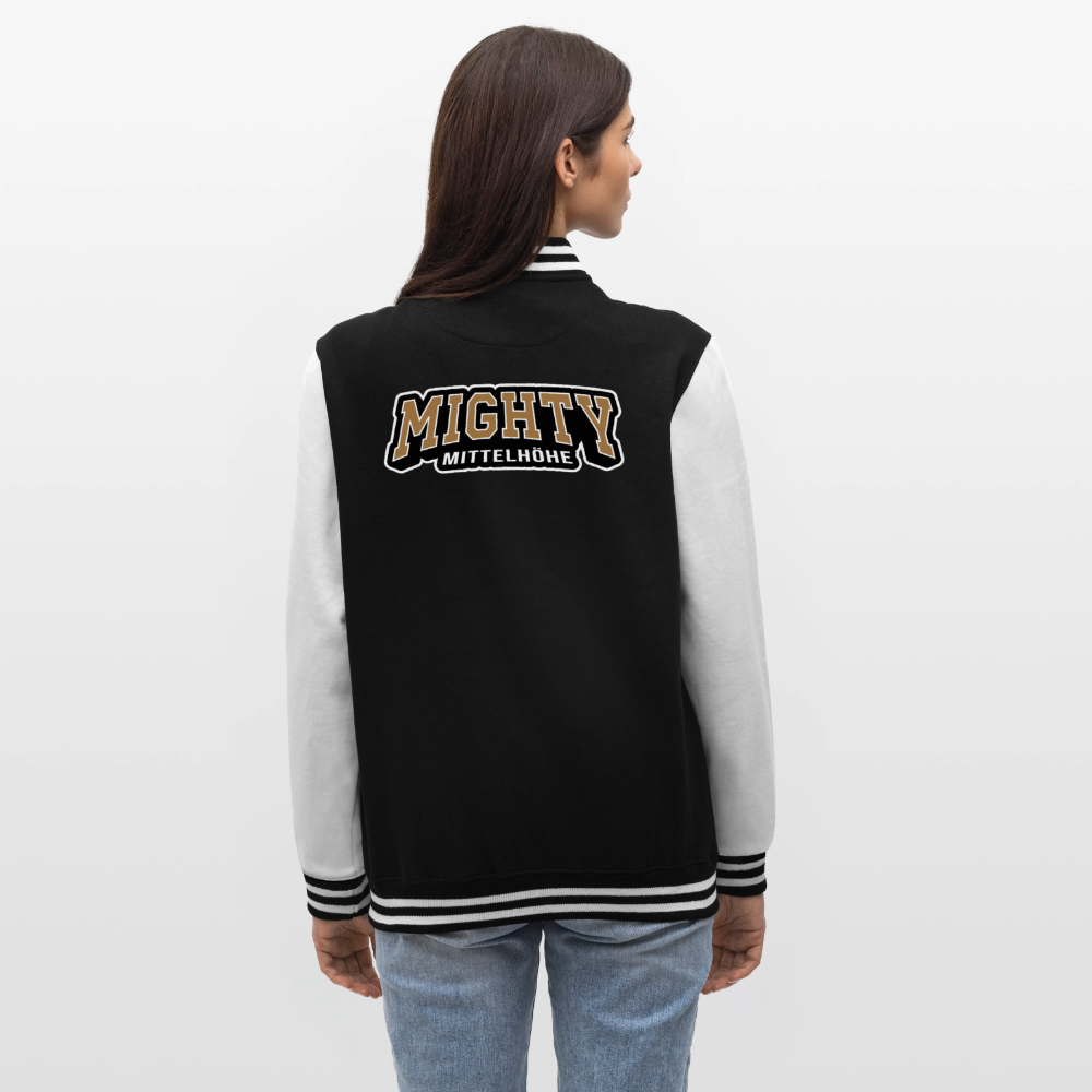 MIGHTY M College Sweatjacke - Schwarz/Weiß