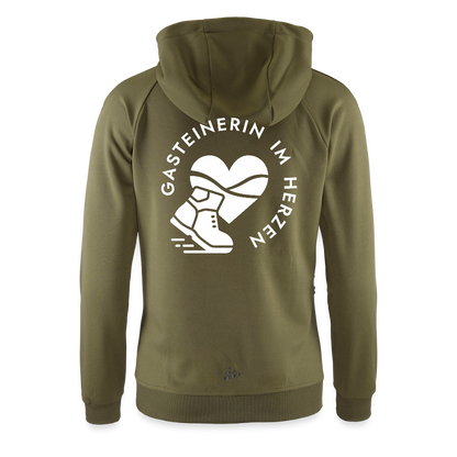Gasteinerin im Herzen Damen Kapuzenjacke - Khaki Grün