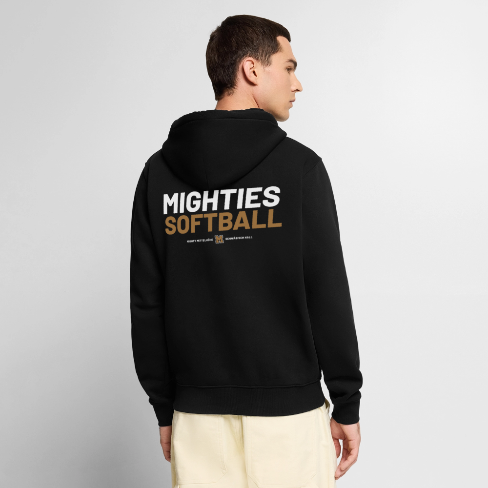 MIGHTY M Softball Varsity Edition Premium Kapuzenjacke - Schwarz