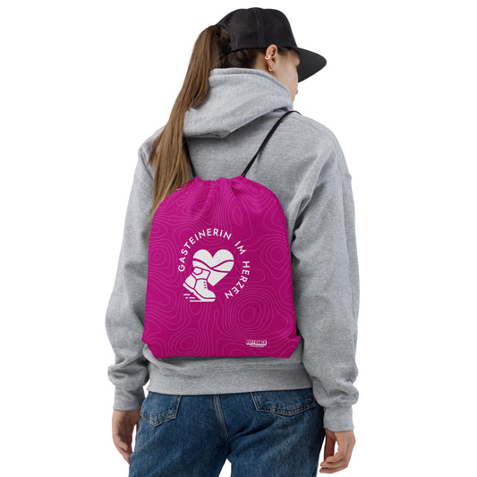 Gasteinerin im Herzen Turnbeutel pink