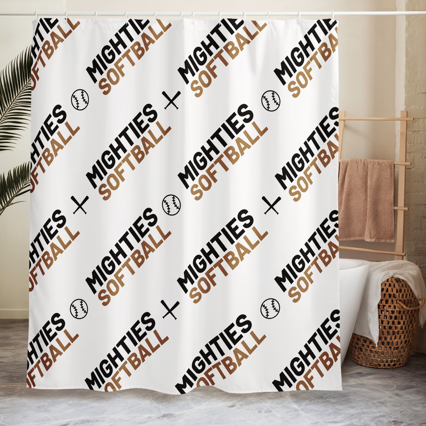 MIGHTY M Softball Varsity Edition Duschvorhang