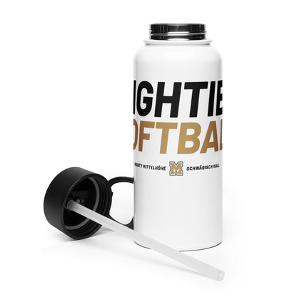 MIGHTY M Softball Varsity Edition Edelstahl Trinkflasche mit Strohhalm