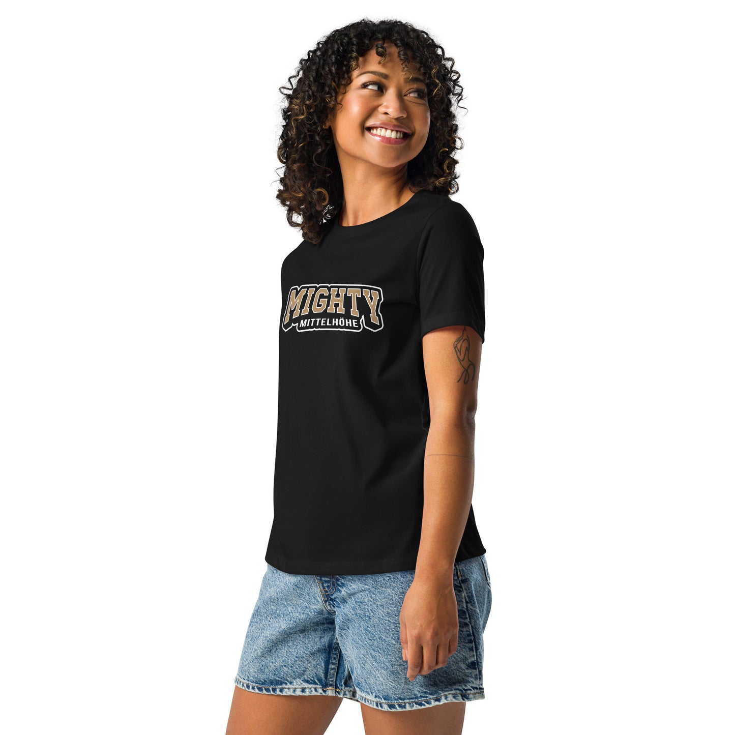 MIGHTY M Softball lockeres Damen-T-Shirt LOGO
