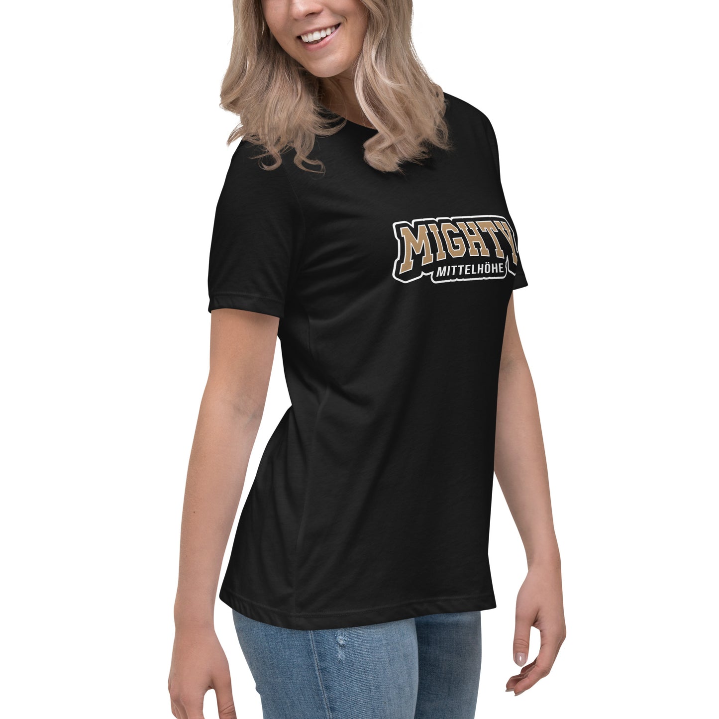 MIGHTY M Softball lockeres Damen-T-Shirt LOGO