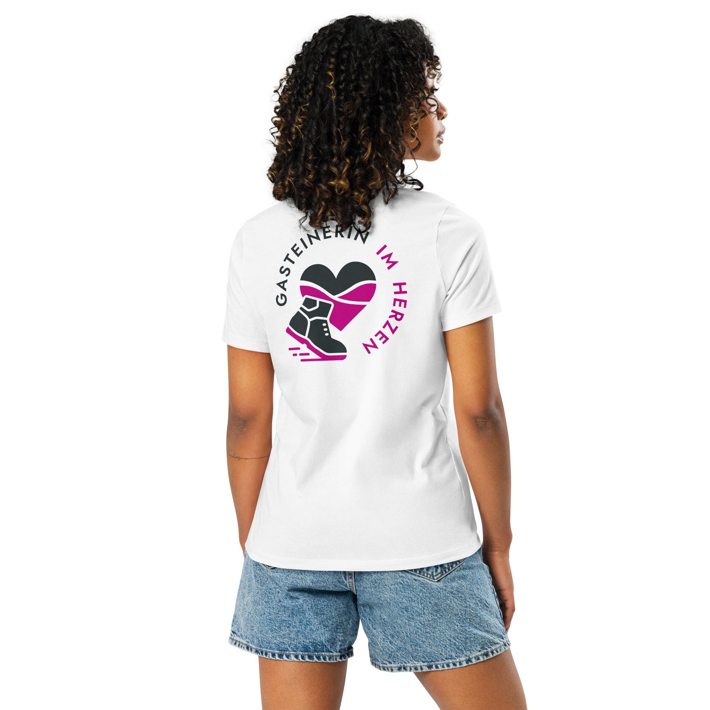 Gasteinerin im Herzen lockeres Basic Damen-T-Shirt